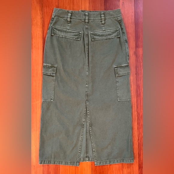 NWT Madewell Garment-Dyed Cargo Midi Skirt - 25 - Olive Green - Picture 8 of 9